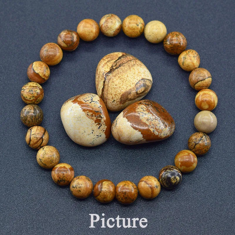 Natural Stone Healing Bead Bracelet for Balance