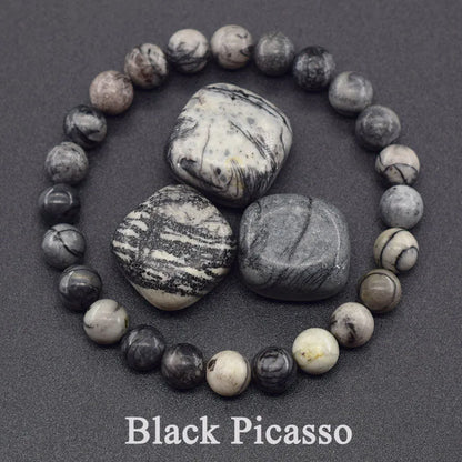 Natural Stone Healing Bead Bracelet for Balance